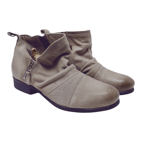 Miz Mooz Slinky Wide Leather Side Zip Ankle Boots Gray Size EU 41 Or US 9.5/10 - Picture 2 of 10